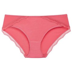Lowry Трусы бикини средней посадки с кружевом, размер M, розовый