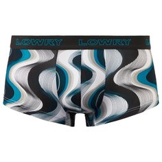 Lowry Трусы боксеры укороченные низкой посадки, размер S, черный/голубой