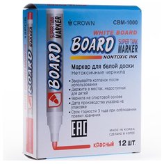 CROWN набор маркеров Multi Board, красный, 12 шт. (CBM-1000)