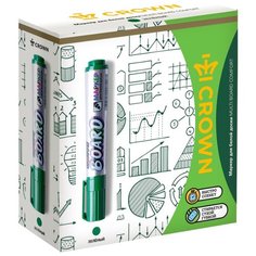 CROWN набор маркеров Multi Board Comfort,зеленый, 12 шт. (WB-1000)