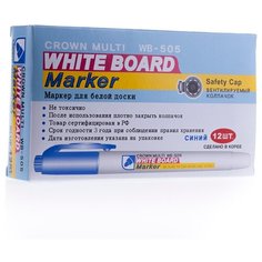 CROWN набор маркеров Multi Board Slim, синий, 12 шт. (WB-505)