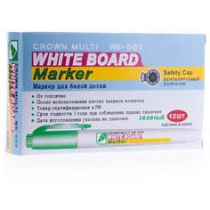 CROWN набор маркеров Multi Board Slim, зеленый, 12 шт. (WB-505)