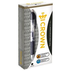 CROWN Набор гелевых ручек CEO Jell, 0.7 мм 12 штук, черный цвет чернил