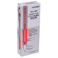 CROWN Набор гелевых ручек Hi-Jell Needle Grip, 12 шт., красный цвет чернил