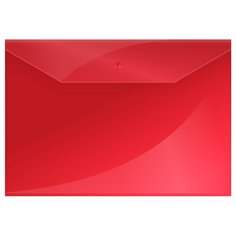 OfficeSpace Папка-конверт на кнопке А4, пластик 150 мкм, 10 штук красный