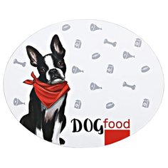 Коврик для мисок Пушистое счастье Коврик под миску 4491963 белый/черный