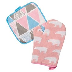 Кухонный комплект Доляна Полярный мишка, мозаика розовый