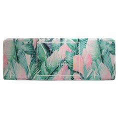 Коврик Доляна "Тропикано" 45х120 см зеленый/розовый