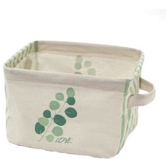 Этель Корзина Эвкалипт 20,5 х 16 х 14,5 см бежевый/зеленый