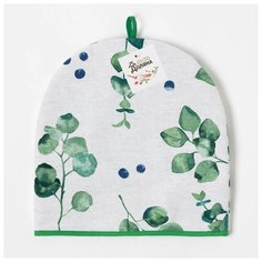 Грелка на чайник Доляна Eucalyptus (4682759) белый/зеленый