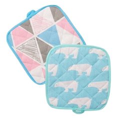 Прихватка Доляна Полярный мишка, мозаика голубой