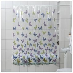 Штора для ванной Доляна Бабочки 180x180 4473431 бабочки