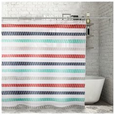 Штора для ванной Доляна Полосы 180x180 4446538 полосы