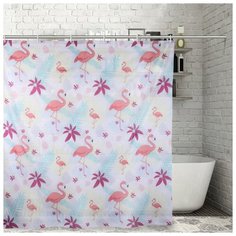 Штора для ванной Доляна Фламинго 180x180 4329997 фламинго