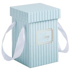 Коробка подарочная Дарите счастье Счастье 10 х 18 см голубой