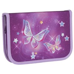 TIGER FAMILY Пенал с наполнением Nature Starry Butterflies, 23 предмета фиолетовый