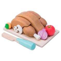 Набор продуктов с посудой Le Toy Van Жареная курочка с овощами TV314 бежевый/красный/коричневый