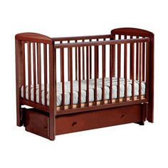 Кроватка ЛЕЛЬ (Кубаньлесстрой) Ромашка АБ 16.4 (качалка), универсальный маятник орех темный