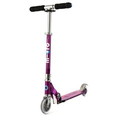 Городской самокат Micro Sprite LED сиреневые полоски