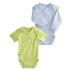 Боди Наша мама размер 62, салатовый/голубой