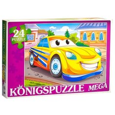 Пазл Рыжий кот Konigspuzzle Желтая машинка (ПК24-5877), 24 дет.
