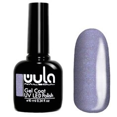 Гель-лак WULA Gel Coat, 10 мл, оттенок 402 сиреневый с бирюзово-голубыми шиммером