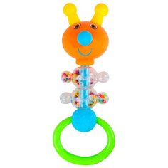 Прорезыватель-погремушка Smart Baby Гусеница оранжевый/голубой/зеленый