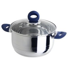 Кастрюля Regent AZZURO vitro 2,4 л, серебристый/синий