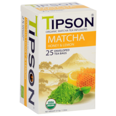 Чай зеленый Tipson Matcha honey & lemon в пакетиках, 25 шт.