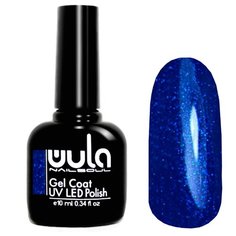 Гель-лак WULA Gel Coat, 10 мл, оттенок 333 темный ультрамариновый с синим глиттером