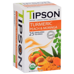 Чай травяной Tipson Turmeric peach & moringa в пакетиках, 25 шт.