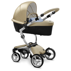 Коляска-трансформер Mima Xari (2 в 1) champagnel/pixel blue/silver frame, цвет шасси: серебристый