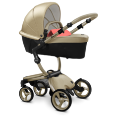 Коляска-трансформер Mima Xari (2 в 1) champagne/coral red/champagne frame, цвет шасси: золотистый