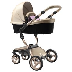 Коляска-трансформер Mima Xari (2 в 1) champagne/pink pixel/champagne frame, цвет шасси: золотистый