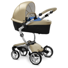 Коляска-трансформер Mima Xari (2 в 1) champagne/denim blue/silver frame, цвет шасси: серебристый