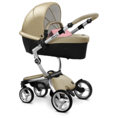 Коляска-трансформер Mima Xari (2 в 1) champagne/pixel pink/silver frame, цвет шасси: серебристый