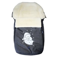 Конверт-мешок Womar S77 Exlusive Bear melange fabric в коляску 95 см графитовый