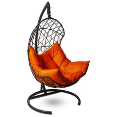 Подвесное кресло-кокон Laura Outdoor Барселона, черный/оранжевый