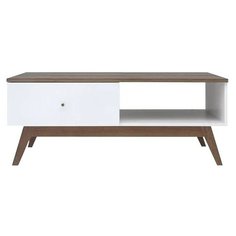 Столик журнальный Black Red White Хеда LAW1S, ДхШ: 110 х 60 см, белый блеск/лиственница сибирская золотая