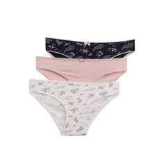 Magic lady Набор трусов слипы с низкой посадкой, 3 шт., размер 48, темно-синие/коралловые/шампань