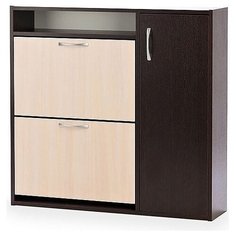 Обувница Vental Комфорт ШК-2 , размер (ШхГ): 92.4х22.5 см , цвет: венге/дуб беленый