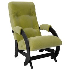 Кресло-качалка Комфорт Модель 68 размер: 60х89 см, обивка: ткань, цвет: венге/verona apple green Komfort