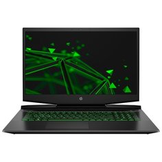 Ноутбук HP PAVILION 17-cd (8PK45EA), темно-серый/зеленый хромированный логотип