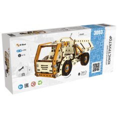 Винтовой конструктор M-Wood деревянный 3003 Грузовик-самосвал