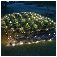 Гирлянда Vegas Сеть световая мигающая (150 x 120 см), 144 ламп, теплый белый/холодный белый/прозрачный провод