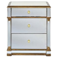 Тумба прикроватная Garda Decor KFC1144E7 (внешняя отделка зеркало), ШхГхВ: 60х51х70 см, цвет: зеркальный/золотой
