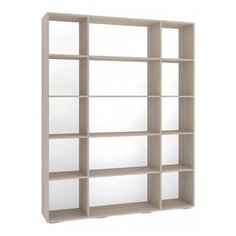 Стеллаж Баронс Бриз СТ.110.1600-00 15 полок, материал: ЛДСП, ШxГxВ: 160х34х201.6 см, ясень шимо светлый