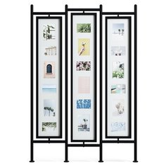 Ширма Umbra 1011560-040, 3 секции, 106х154 см белый/черный