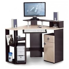 Компьютерный стол угловой Олимп-мебель Костер-7, 91х91 см, цвет: венге/клен азия