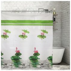 Штора для ванной Доляна Лотос 180x180 лотос